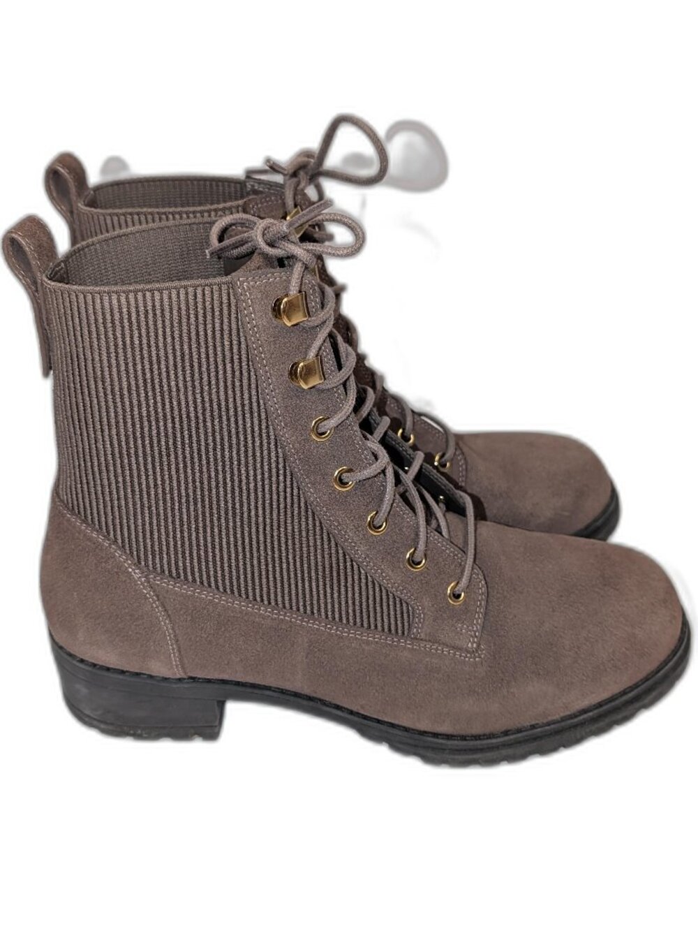 LIKE NEW Cole Haan | Taupe Brown Suede Camea II Lace-Up Combat Booties | Size 11
